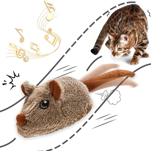 Vayinana Interactive Cat Toys for Indoor Cats, Automatic Moving Mice Toy with Electronic Real Squeaky Sound, Cat Mouse Toys Self Play Exercise