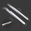 SIVOTE Eyelash Tweezers, 2-Pack, Hand Calibrated Straight and Curved Tips, Stainless Steel Lash Tweezers for Eyelash Extensions, Matte Silver