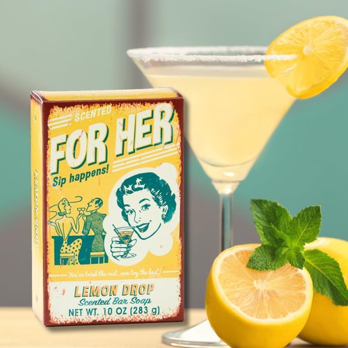 For Her Cocktail Inspired Soap Bar | LEMON DROP | Dye-Free | Luxury Soap Bar for Her |No Harmful Chemicals - Good for All Skin Types - Made in the USA | 10oz