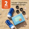 IMPRESA [2 Pack] Refillable Roll On Sunscreen Applicator for Kids & Adults Sponge Applicator Sunscreen Dispenser Kids Sunscreen Applicator Roller Sunscreen Roller Applicator with Lotion Extra Sponges