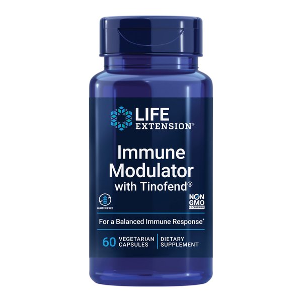 Life Extension Immune Modulator with Tinofend - For Healthy Immune System Response and Inflammatory Response – Tinospora Cordifolia Extract Supplement - Non-GMO, Vegetarian – 60 Capsules