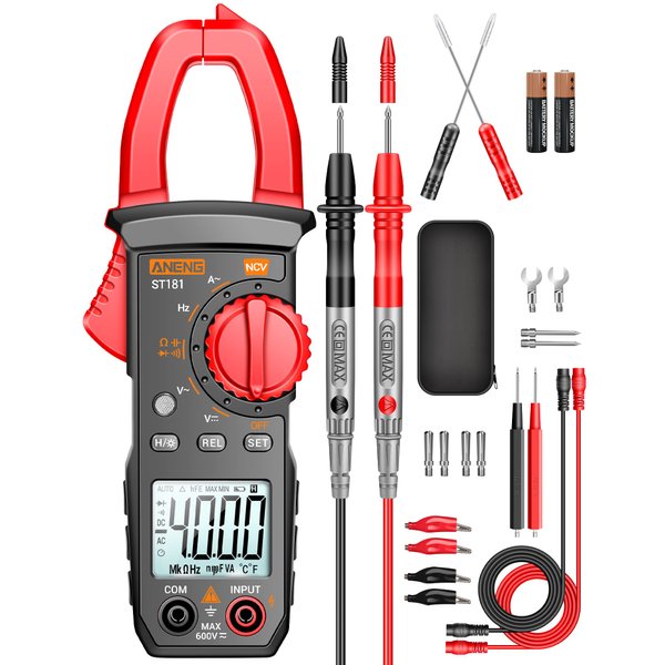 ANENG Digital Clamp Meter Multimeter Tester 4000 Counts with NCV Amp Ohm Volt Measures AC Current, AC/DC Voltage,Capacitance, Resistance, Diodes, Continuity Frequency Backlight Electrican Tools
