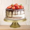 Grupo Mirandinha - Thin Acrylic Cake Stand with Lace - Durable, Modern and Reusable Design for Special Occasions - Gold Finish
