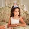 Vovii 5 years old Mermaid Tail Birthday Hat for Baby Girl Pink Sparkle Sequined Mermaid Tail Headband Princess Birthday Party Supplies
