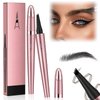 Eyebrow Pencil with 4 Fork Tip,2024 New 3D Waterproof Eyebrow Pencil,Microblading Eyebrow Pen 4 Fork Tip Tattoo Pencil,Eyebrow Pencil with Micro-Fork Tip for Women (Black)