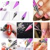 ZXUY Dual Ended Nail Rhinestones Picker Dotting Tools with 2 Extra Wax Head Nail Art Design Dotting Pen,DIY Nail Art Decoration Wax Tip Pencil for Gems Crystals Studs Beads (Purple)