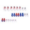 4th of July Press on Nails，Independence Day Medium Long Coffin Fake Nails，Acrylic Full Cover False Nails With American Flag and Red Blue Star Design，Natural Stick On Nails 24pcs