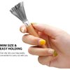 2 Pcs Handle with Groove Hair Brush Cleaner Tool Cleaning Comb Brushes for Hairbrush Easy Clean Solution with Metal Rake Wooden Handle for Home and Salon Use Styling Tools