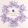 4th of July Cheer Bows American USA Patriotism Team Bows 6Pcs Patriotic Flag Cheerleader Hair Bows with Elastic Ponytail Holder for Competition Independence Day Girls Teens Kids (USA Cheer Bows Q)