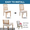 smiry Waterproof Seat Covers for Dining Room Chairs Set of 4, Stretch Jacquard Removable Washable Chair Seat Slipcovers Protector, No Rear Covers, Beige