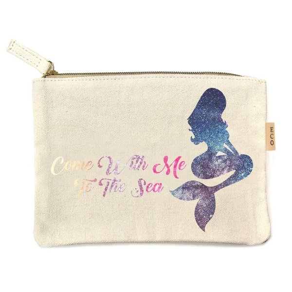 Me Plus Eco Zipper Pouch Stylish Printed, Traveler Organizer, Cosmetic Small Makeup, Students BTS Organization Bag - 22 Pattern options (Come with me to the sea)