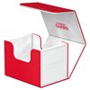 Ultimate Guard Sidewinder Synergy 100+, Deck Box for 100 Double-Sleeved TCG Cards, Red/White, Magnetic Closure & Microfiber Inner Lining