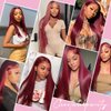 CHEETAHBEAUTY 99J Burgundy 13X6 Lace Front Wigs Human Hair 250% Density Straight Human Hair Wigs HD Transparent Lace Front Wigs for Black Women with Bleached Knots Natural Hairline (24inch)