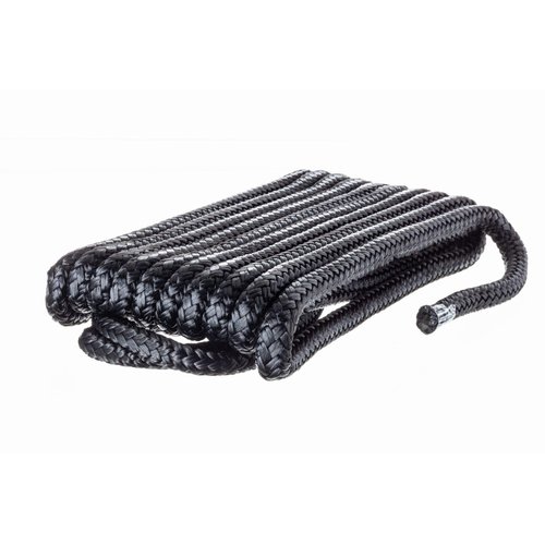 Attwood 117608-7 Premium Double Braided Nylon Dock Line, 3/8-Inch Thick, 20 Feet Long, Pre-Spliced One End, Black