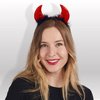 Spooktacular Creations Halloween Devil Horns Headband Red Demon Headwear, Costume Accessories for Kids Girls Women Halloween Party Favors, Cosplay Costume