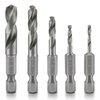 NEIKO 11402A Stubby Drill Bit Set for Metal, 5 Piece 1/4" Quick Change Hex Shank, M2 High Speed Steel for Quick Change, Chucks and Drives Drill Bit Holder Included, Hex Shank Drill Bit Set