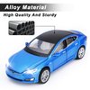SASBSC Toy Cars Model S Die Cast Metal Model Cars with Door Open Light and Sound Pull Back Car Toys for Boys and Girls 3-12 Years Old (Blue)
