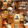 Fsolis Book Nook Kits, DIY Miniature House Kit Puzzle Booknooks Decorative Bookends Bookshelf Alley Decor Gifts for Women Craft Lovers (Enternal Bookstore)