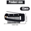 12pcs Wig Clip with Safety Pins, 10-Teeth Hair Extension Snap Clips Invisible Strong Wig Combs to Secure Wig No Sew Chunni Grip Dupatta Clips for Girls Women Wig Headscarf Hijab & Tikka(Black)
