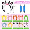 Liliful 50 Pcs Zoo Animal Inflatable Headbands Unicorn Wildlife Safari Balloon Hair Hoop Unicorn Balloon Kit with Pump Inflatable Jungle Animals for Birthday Party Favors Decorations