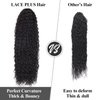 LACE PLUS 32 Inch Long Curly Ponytail Hair Extension Curly Heat Resistant Synthetic Instant Clip Drawstring Ponytail Clip in Ponytail Hair Extensions Curly For Black Women (#1 Black,6.70OZ)