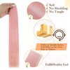 Easyouth Pink Tape in Hair Extensions Human Hair Tape ins Extensions Human Hair Colored Pink Tape in Human Hair Extensions Silky 18Inch 20pcs 40g