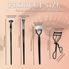 4Pcs Mascara Fan Brush Kit Eyelash Separator Tool Eyelash Curler Lash Wand Brush Fan for Natural Lifted Effects Eyelash Comb Eye Lashes Makeup Tools with 2 Silicone Refills Pads for Women Girls