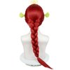 Long Red Braid Princess Wig + Crown Hair Comb + Wig Cap Pre-styled Red Wigs Synthetic Fiber Hair for Women Halloween Party