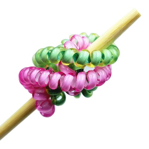 Hodooly 15 Pcs Spiral Hair Ties, Candy Color Coil elastics Hair Ties, Multicolor Small Spiral Hair Ties,No Crease Hair Coils, Telephone Cord Plastic Hair Ties