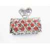 Generic Small crystal silver metal hair claw clips (Primary color: Red), 1 Count (Pack of 1)