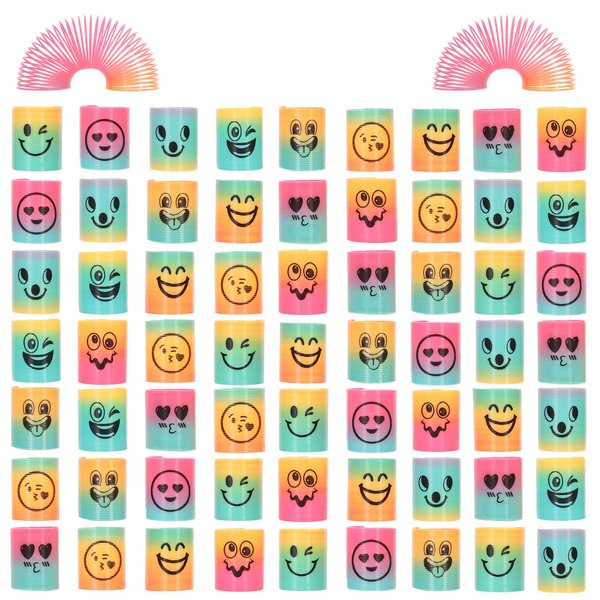Irnushka 120 Pcs Mini Spring Rainbow Coil Party Favors for Kids, Plastic Coil Toys Bulk,Mini Plastic Coil Spring Toy for Easter Egg Filler Party Favor Carnival Prize Birthday Goodie Bag Stuffers