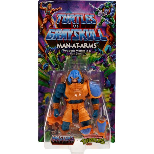 Mattel Masters of the Universe Origins Turtles of Grayskull Action Figure & Accessories, Man-At-Arms Collectible Toy with 16 Joints, TMNT & MOTU Crossover