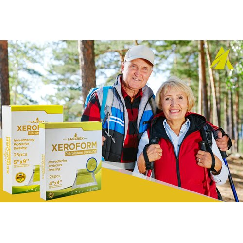 AWD Medical Xeroform Petrolatum Dressing - Non-Adhering Gauze Pad - Fine Mesh Gauze Patch Sterile - Healthcare Supplies for Wound Care, Burns, Lacerations, & Skin Grafts Aide (Box of 25) (2"x2")