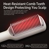 CAISIMIKI Hair Straightener Brush, Ring Hair Straightener Comb 5 Temps Straightening Brush for Women Auto-Off Safety | Anti-Scald, 30S Fast Heating & Dual Voltage Home Salon, Beige