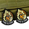 XMJY This is Fine Dog Patch, 1 Pcs Funny Meme Embroidered Patches, Tactical Military Morale Patch with Hook Fastener Backing, Cute Applique Accessories for Backpacks, Vests, Jackets, Jeans, Hats