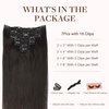 GOO GOO Clip in Hair Extensions Real Human Hair, Remy Human Hair Extensions Clip ins for Women, Natural Human Hair, 18inch 120g 7Pcs, 2 Dark Brown
