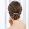 Aneneiceera Bride Wedding Crystal Hair Comb Clip Silver Hair Side Combs Flower Hair Comb Rhinestone Headpieces Bride Hair Piece bridesmaid Hair Accessories for Women and Lady Girls(Silver)