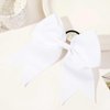 2Pcs Cheer Bows Cheer Hair Bows Ponytail Holder Elastic Band Bows Hair Accessories for Ponytail Holder Bow Scrunchies School Sports Cheerleading Girls Softball Cheerleader Bows (8inch, White & Black)