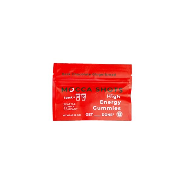 Caffeine Energy Chews 12-Pack, 200mg Caffeine per Pack! Caffeine Boost, Coffee Energy Gummy, Mocca Shots High Energy Gummies, Vegan, Plant-based, Gluten-Free – Gingerbread Chocolate (12-pack box)
