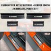 Rowa Door Sill Guards for Jeep 2018-2024 Wrangler JL JLU & 2020-2022 Gladiator JT, Carbon Fiber Pattern 304 Stainless Steel Door Entry Guard Full Coverage for Door Sill Protector (Patent Design)