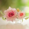 Fangsen Wedding Boho Pink Yellow Rose Flowers Floral Comb With Hair Clip Hair Accessories Floral Hair Headpiece for Brides and Bridesmaids