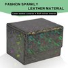 Dmoicols Card Deck Box Holds 100+ Single Sleeved Cards,Laser Sparkly Material Card Storage Box Horizontal,MTG Commander Deck Box with 2 Dividers fit TCG CCG Magic Cards (Sparkly Black Piece)