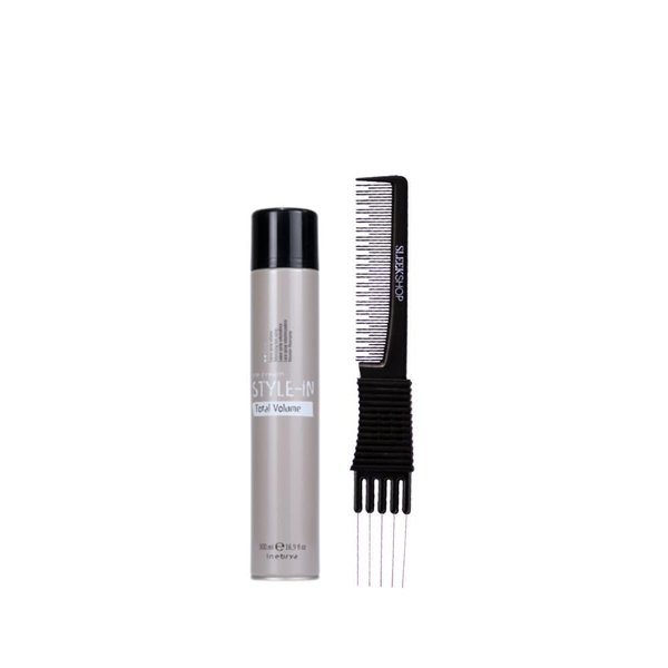 kuss Inebrya Ice Cream Style In Volumizing Hair Spary (16.9 oz) with Teasing Comb Pack of 1