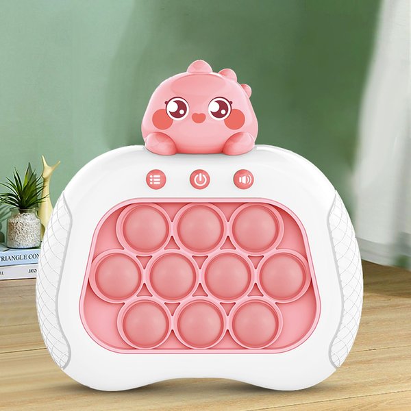 Pop Fidget Games for Kids, Decompression Breakthrough Puzzle Game Machine, Push Bubble Pop Puzzle Game, Quick Push Game Console, Push Button Toy for Kids Girl Boy Birthday Gift ( Pink Dino )