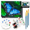 Painting4Real DIY Painting Class Kit for Adults: Learn to Paint This Blue Butterfly with Video Tutorials – How to Paint with Acrylics – Painting & Art Supplies – 9 Piece Acrylic Paint Set