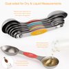 Magnetic Measuring Spoons Set of 8 Stainless Steel Dual Sided Stackable Measuring Spoons Nesting Teaspoons Tablespoons for Measuring Dry and Liquid Ingredients