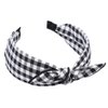 Qiabao 3 Pack Womens Vintage Plaid Headbands Headwraps Hair Band with Bow