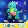 Houwsbaby 13'' LED Glowing Dinosaur T-Rex Light Up Stuffed Animal Night Light Plush Toy Hugging Soft Kawaii Gifts for Kids Boys Girls Decoration Holiday Birthday Present, Green
