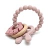 Made by Tushi | Bohemian Teether | Baby Teether | Sensory Exploration and Teething Relief | 100% Food-Grade Silicone Teether Toy | BPA Free | Chewbeads | Silicone with Beechwood Ring | (Pink)