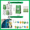 XIPEGPA 146 PCS Soccer Party Favors Soccer Birthday Party Supplies with Soccer Themed Bags Erasers Whistle Stickers Slap Bracelets Keychains for Football Sport Party Favors Goodie Bags Decorations